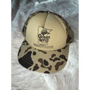 Ducks Unlimited Vintage Camo Hat Snapback Cap Yupoong Hunting Knives